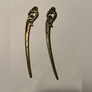 3 book marks , 90mmx14mm Antique Bronze phoenix Curved Bookmark vintage